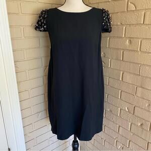 Red Valentino Black Sequin Sleeve Bodycon Cocktail Dress 6